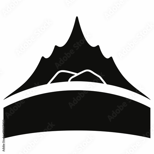 Hill vector silhouette black design white background