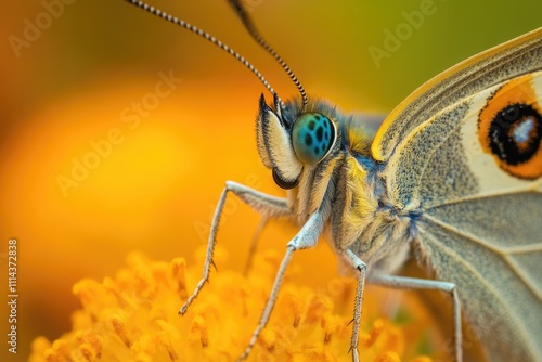 Wallpaper Mural A close-up shot of a colorful butterfly perched on a bright yellow flower Torontodigital.ca