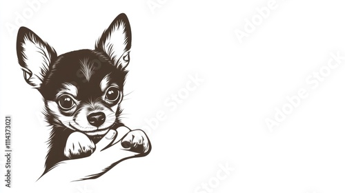 Veterinarian holding a cute little puppy chihuahua dog