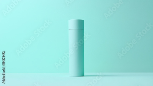 Wallpaper Mural sleek, cylindrical mint green thermos stands against matching background, exuding modern and minimalist vibe Torontodigital.ca