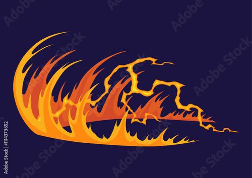 Comics boom explosion icon. Fire blast element. Explosive effect for game, comic boom flash fire. Cartoon art vector illustration