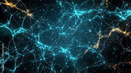 Abstract representation of interconnected neural networks with glowing nodes.