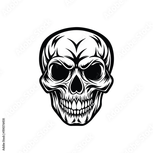 human skull silhouette icon vector illustration