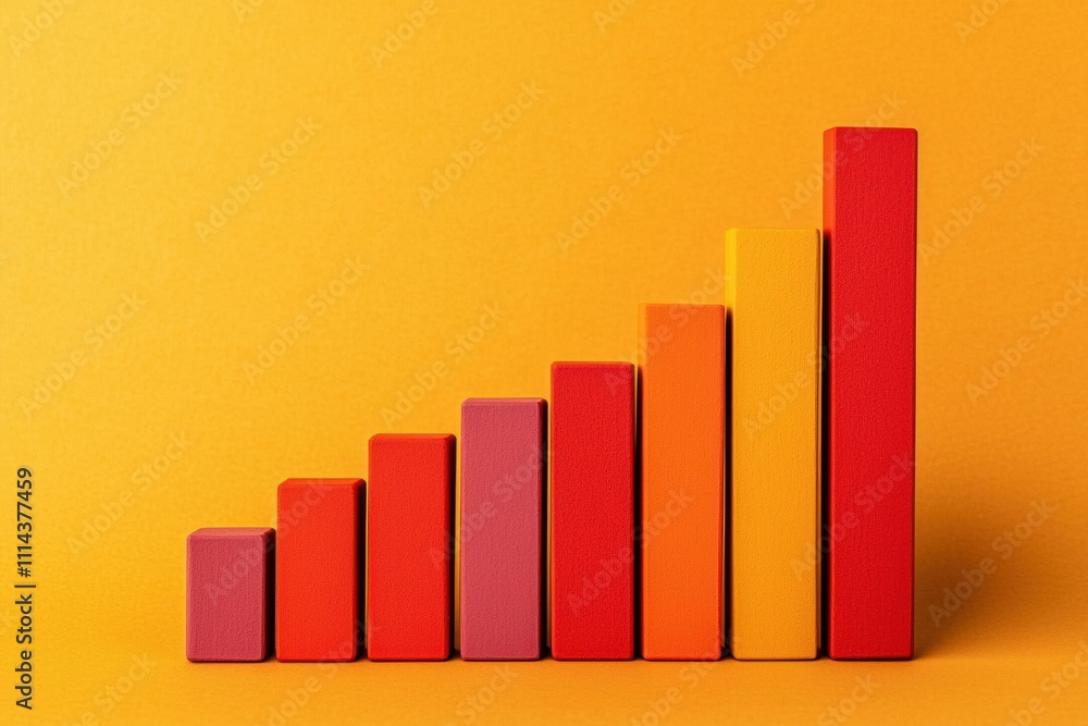 Colorful graph showing growing climate change problems on orange background Colorful graph showing growing climate change problems on orange background