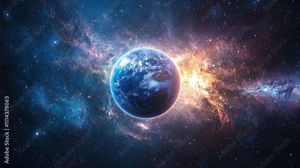 Earth in Cosmic Embrace: A Celestial Tapestry of Wonder