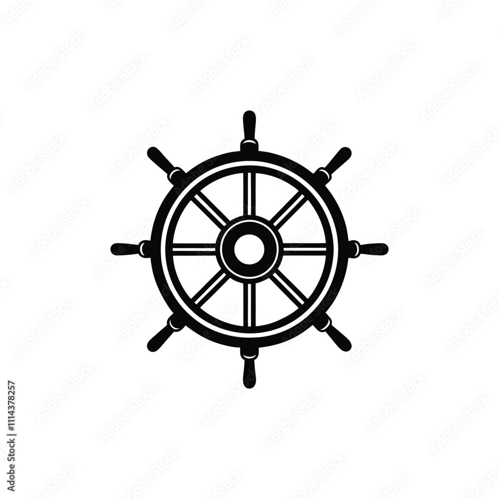 Obraz premium ship steering wheel illustration