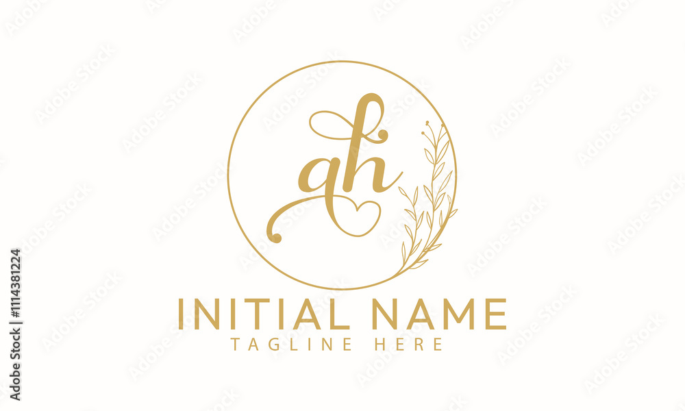 AH H A initial signature logo template vector AH H A initial signature logo template vector