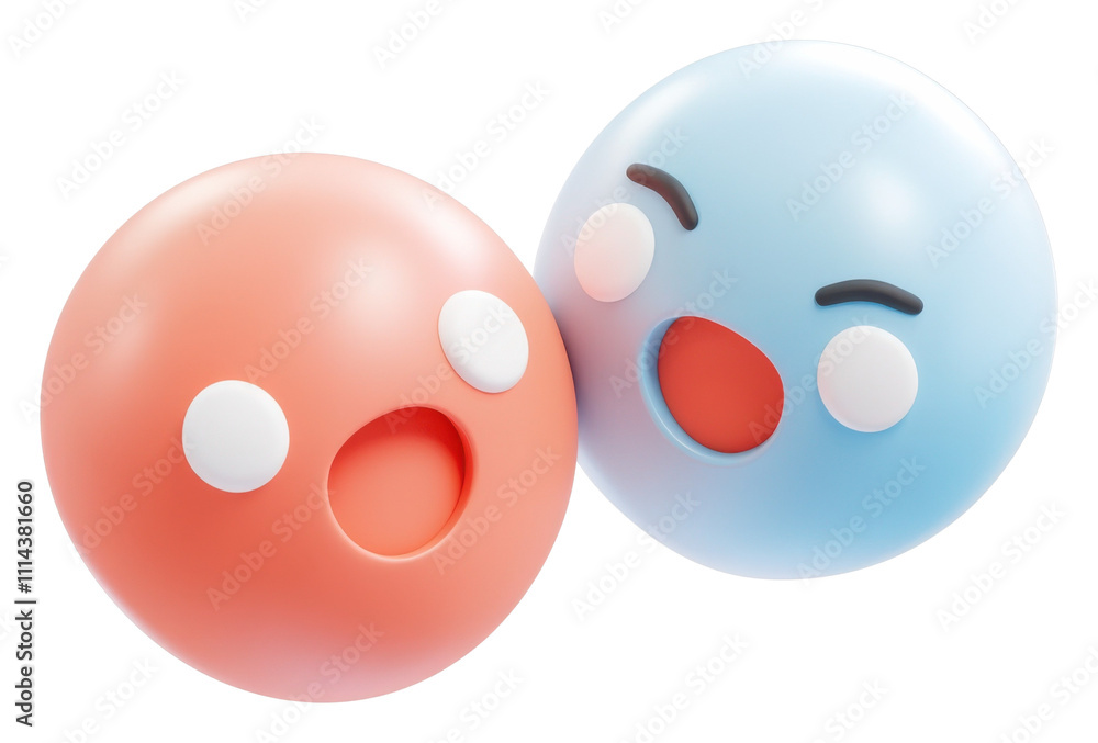 PNG Two colorful, expressive balls with cheerful faces, one pink and one blue, showcasing lively emotions. PNG Two colorful, expressive balls with cheerful faces, one pink and one blue, showcasing lively emotions.