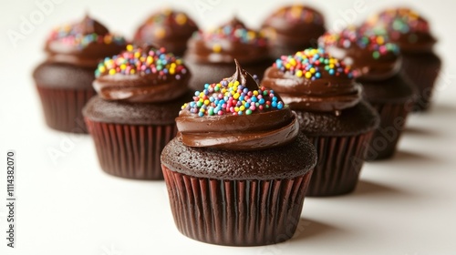 Delicious Chocolate Cupcakes with Sprinkles Sweet Treats Bakery Dessert