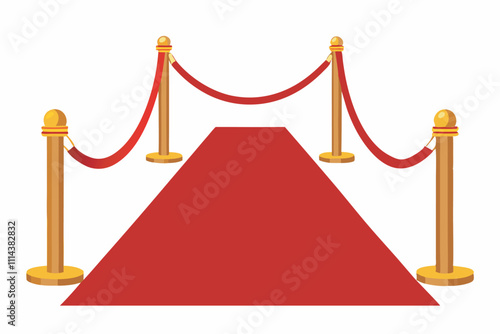 A red carpet with gold stanchions and red ropes, symbolizing elegance and prestige at a ceremonial event.