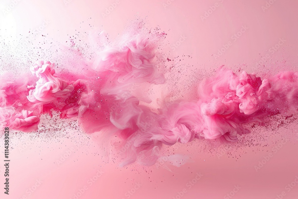 vibrant background with a splash of pink powder and smoke in motion, creating a dynamic and abstract composition. Perfect for artistic concepts, cosmetic backgrounds and creatives vibrant background with a splash of pink powder and smoke in motion, creating a dynamic and abstract composition. Perfect for artistic concepts, cosmetic backgrounds and creatives
