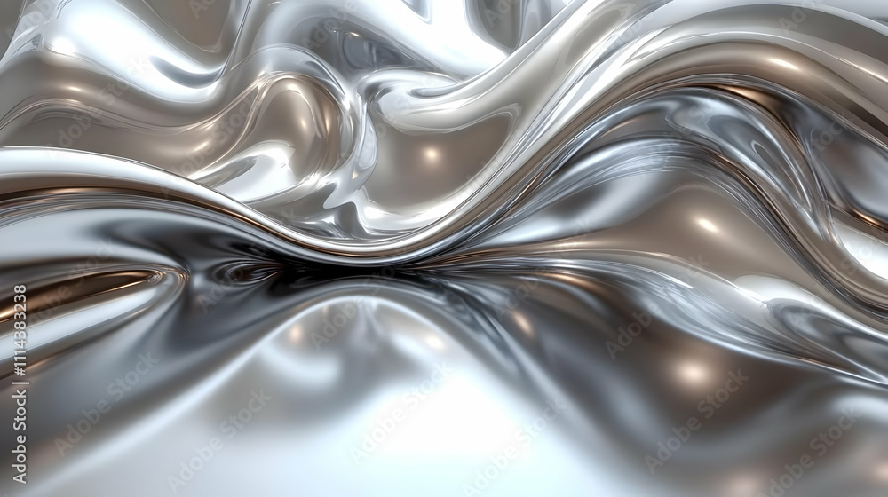 Silver Liquid Abstract 3D Background Silver Liquid Abstract 3D Background