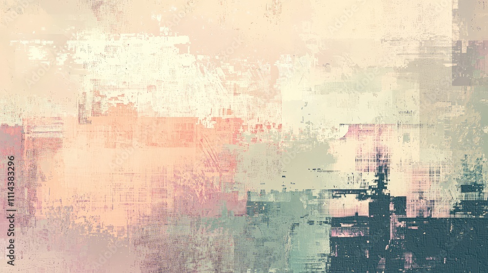 A soft, muted abstract pixel collage with subtle pixelation effects, creating a calming, textured visual in pastel tones A soft, muted abstract pixel collage with subtle pixelation effects, creating a calming, textured visual in pastel tones