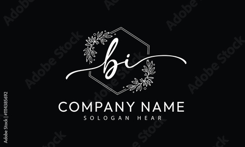 BI I B initial signature logo template vector