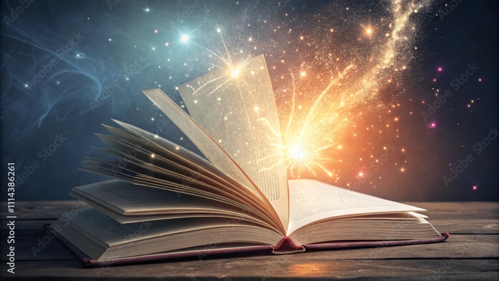 Cosmic Energy Emanating from an Open Book with Vibrant Galaxy V3 Cosmic Energy Emanating from an Open Book with Vibrant Galaxy V3