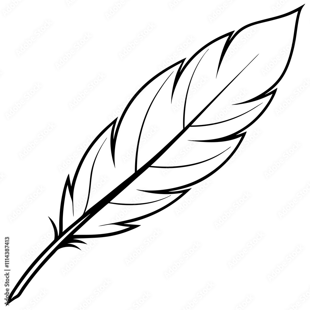 Fototapeta premium Softly Detailed Floating Feather Vector