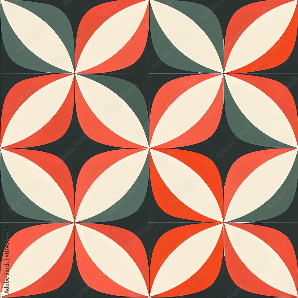 Abstract Geometric Pattern Red White and Gray Design Abstract Geometric Pattern Red White and Gray Design