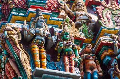 Details of Meenakshi Temple, One of the biggest and oldest temple in Madurai, India.