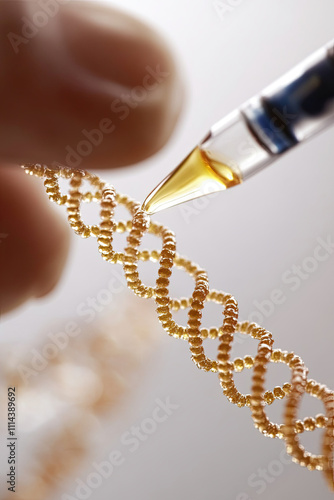 Close-up of a biotechnologist extracting DNA from a sample photo