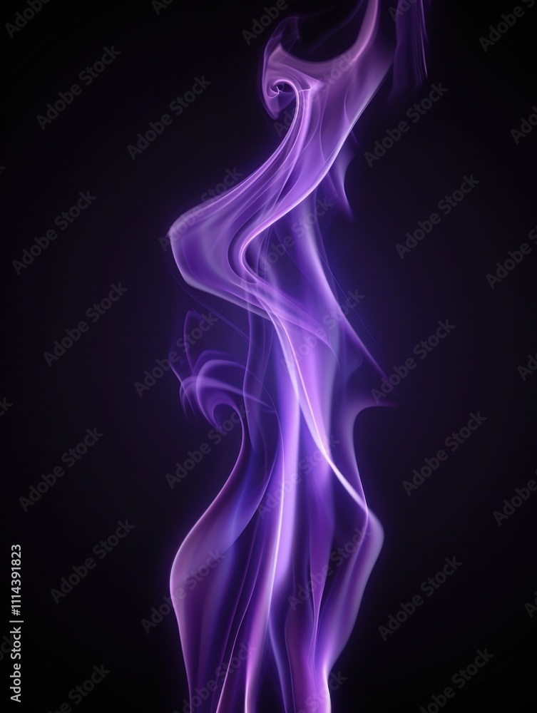 Obraz premium Violet flame dance black background abstract image colorful environment dynamic viewpoint