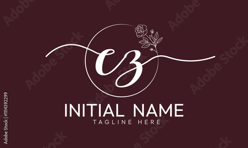 CZ Z C initial signature logo template vector