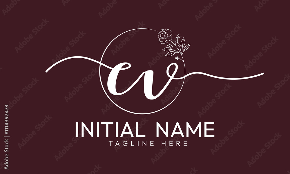 Obraz premium CV V C initial signature logo template vector