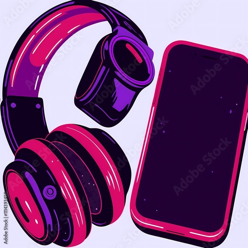 headphones art design vector illustration photo