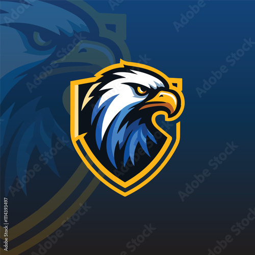 flat e-sport logo with a hawk or eagle head