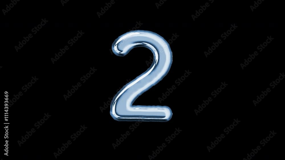 Number two balloon letter floating motion graphic with alpha channel. Light blue grey balloon in character shape animated on transparent background. Party, celebrate, isolated alphabet, 2. Number two balloon letter floating motion graphic with alpha channel. Light blue grey balloon in character shape animated on transparent background. Party, celebrate, isolated alphabet, 2.