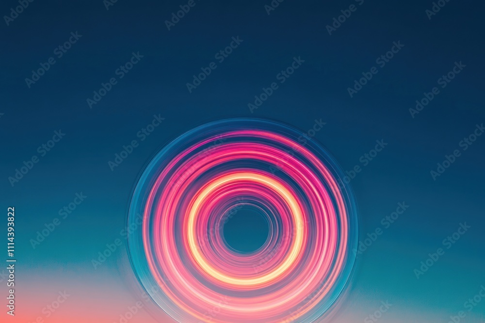 Abstract concentric circles of pink and orange light Abstract concentric circles of pink and orange light