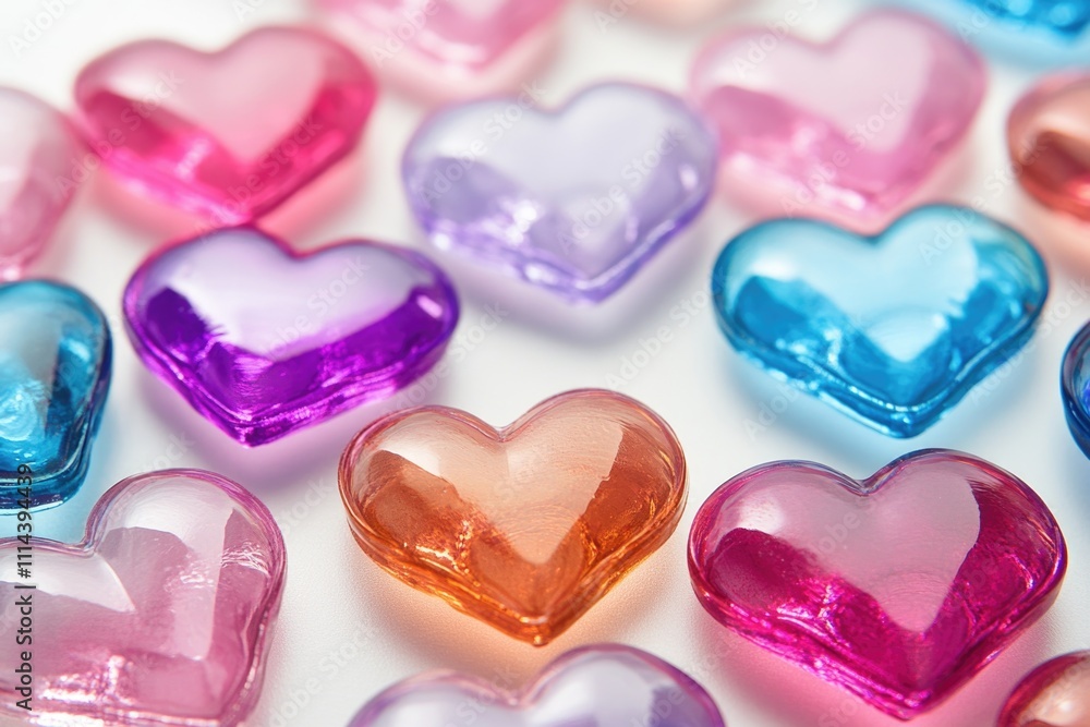 Obraz premium A collection of vibrant hearts captured up close