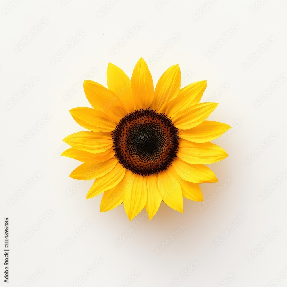 Fototapeta premium A yellow sunflower with a black center