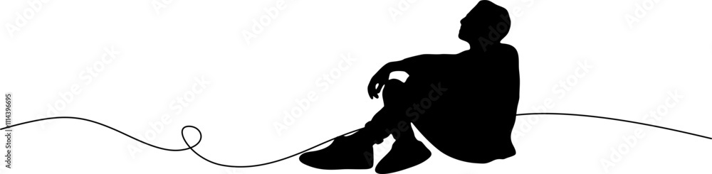 Illustration a man sitting relax silhouette Illustration a man sitting relax silhouette