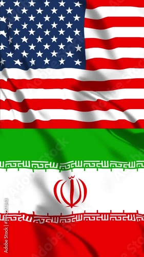 アメリカとイランの国旗