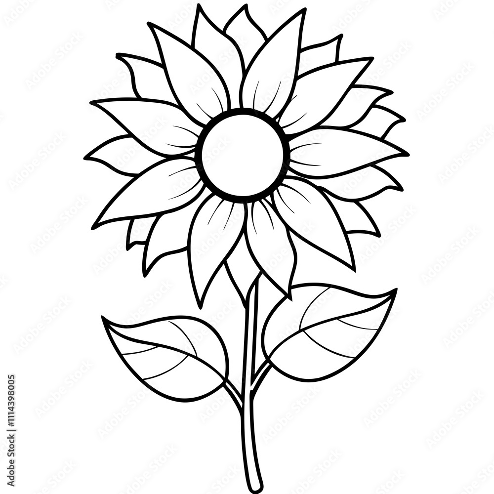 Sunflower Bloom Facing the Sun – Art Vector Sunflower Bloom Facing the Sun – Art Vector