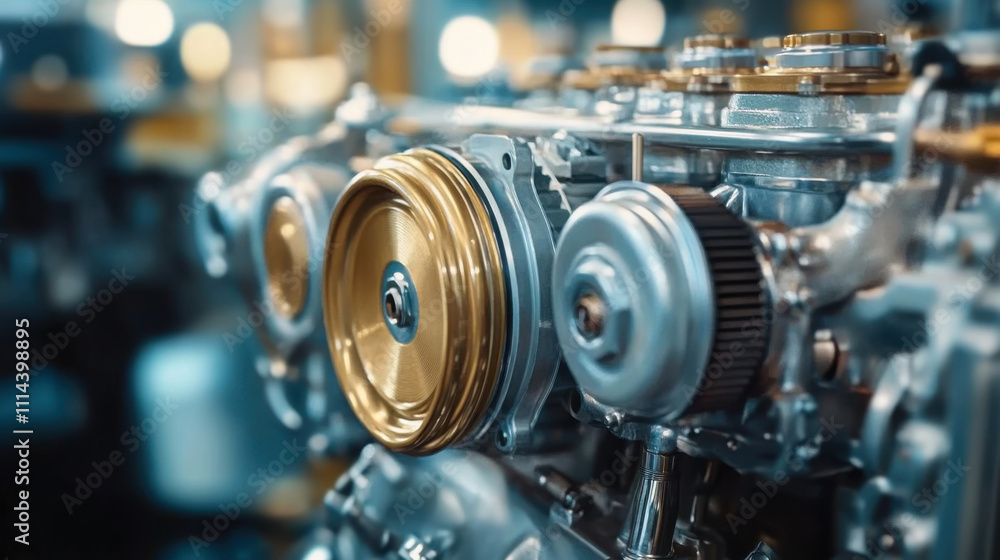 Fototapeta premium Automobile car gearbox with toothed wheels.