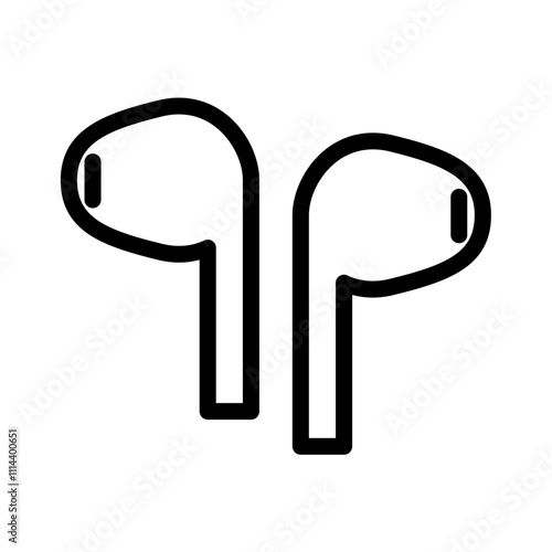 Wireless headphones icon. Earphones symbol. Editable stroke. Isolated vector illustration