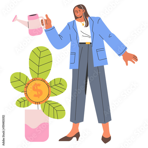 Businesswoman. Flat Vector Illustration