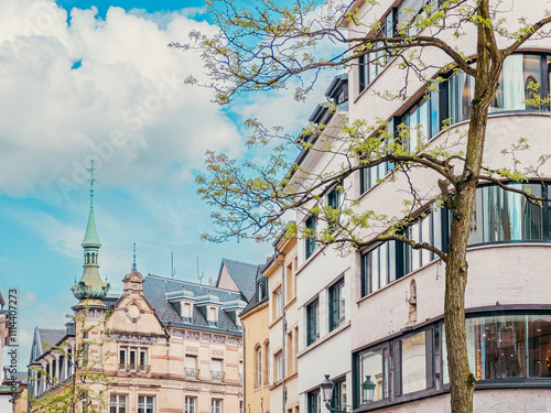 Street view of downtown Luxembourg photo