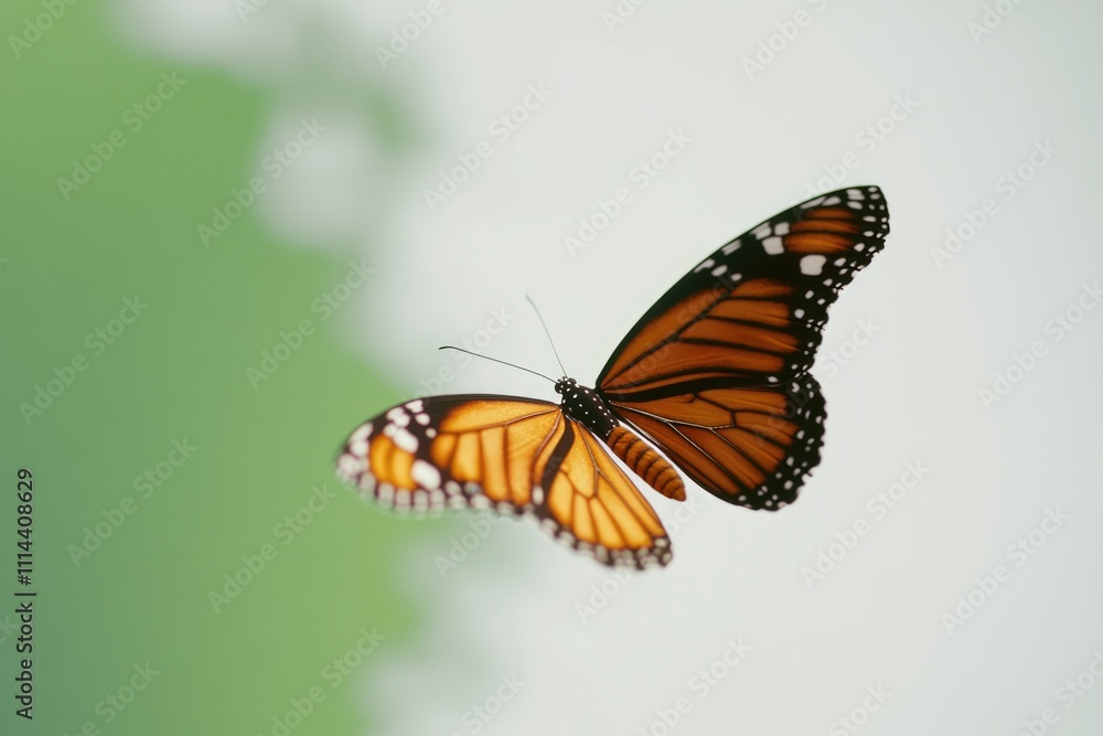 A close-up view of a butterfly flying through the air A close-up view of a butterfly flying through the air