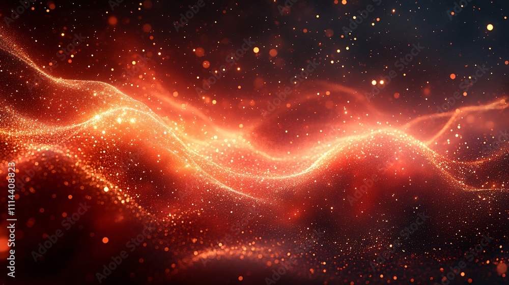 Fototapeta premium Red and Black Abstract Background with Delicate Sparkles