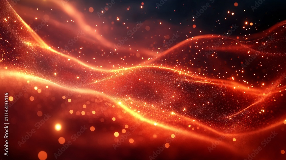Surreal Red and Gold Silk Composition with Sparkles Surreal Red and Gold Silk Composition with Sparkles