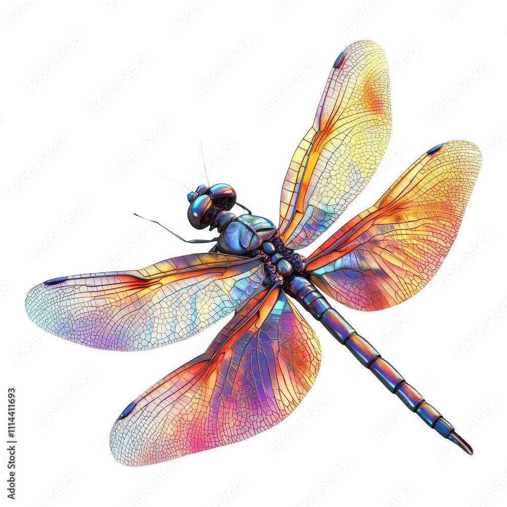 Colorful Dragonfly on Transparent Background Colorful Dragonfly on Transparent Background