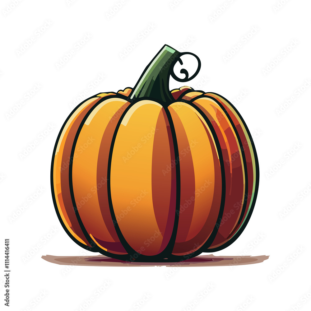Vibrant Cartoon Pumpkin Illustration Vibrant Cartoon Pumpkin Illustration