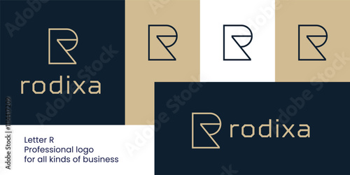 Abstract Letter R Logo with Triangle Shape for Architecture and Design Businesses