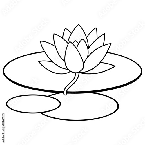 Water Lily on a Pond - Vector Art