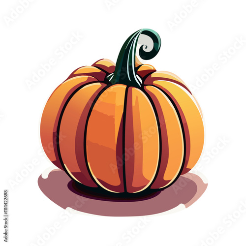 Colorful Cartoon Pumpkin for Fall