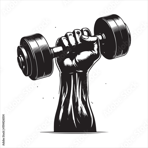 Dumbbell silhouette vector. Straight and curved barbell icon. Weightlifting equipment, Bodybuilding, gym, crossfit, workout on a white background