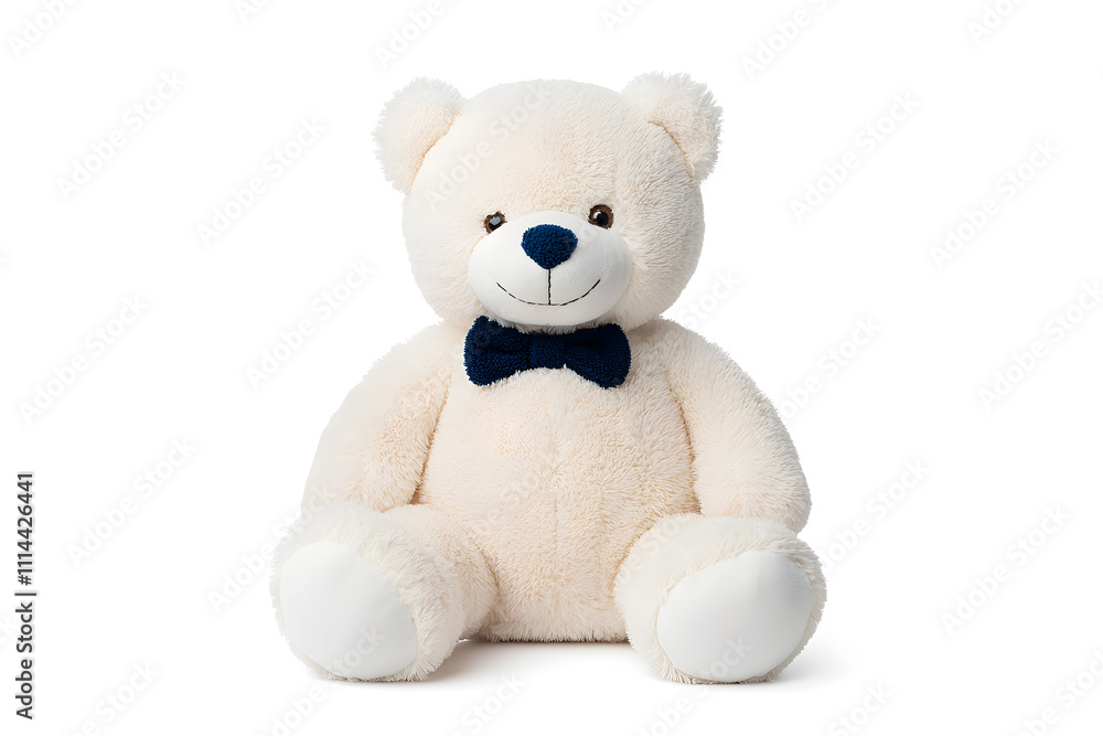Obraz premium White teddy bear toy, isolated on white background