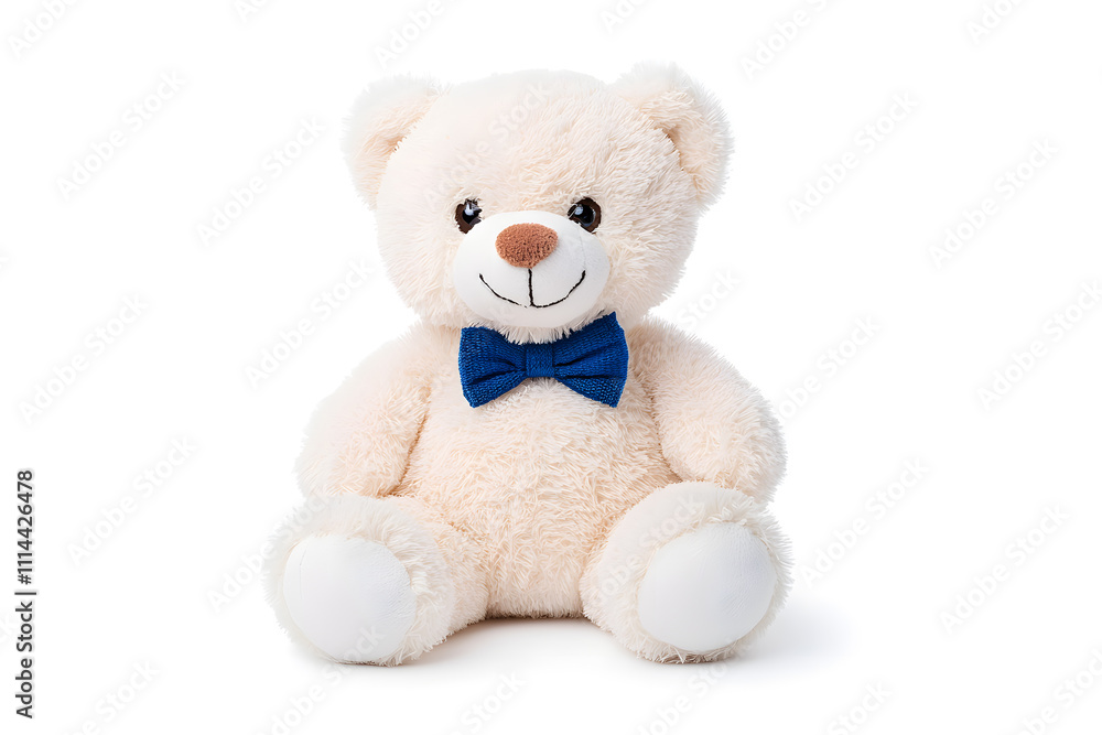 White teddy bear toy, isolated on white background White teddy bear toy, isolated on white background